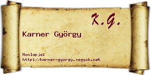 Karner György névjegykártya