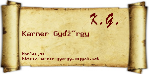 Karner György névjegykártya